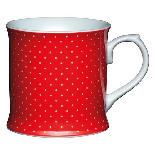 KitchenCraft Fine Porcelain Red Spots Mug
