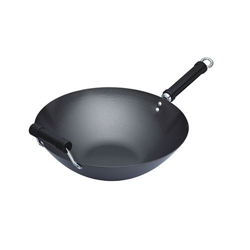 World Of Flavours Oriental 36cm Carbon Steel Non-Stick Wok With Phenolic Handle