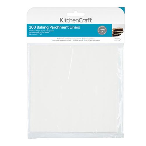 KitchenCraft Square 18cm Siliconised Baking Papers