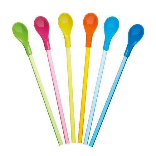 KitchenCraft Spoon Straws 6pc 24cm Plastic