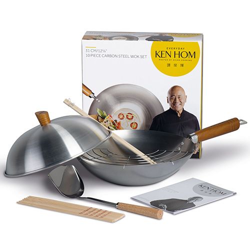 Ken Hom Everyday 31cm Carbon Steel Wok 10 Piece Set