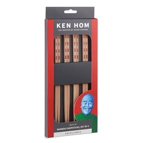 Ken Hom Set of 4 Bamboo Chop Sticks