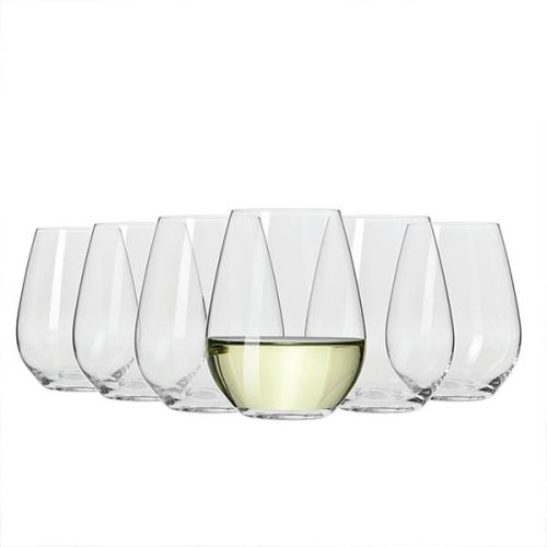 Maxwell & Williams Vino Set Of 6 400Ml Stemless White Wine Glasses Gift Boxed