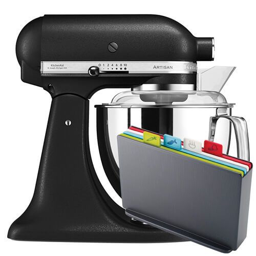 KitchenAid Artisan 175 Cast Iron Black Food Mixer With FREE Gift