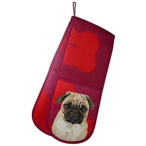 Leslie Gerry Pug Dog Double Oven Glove