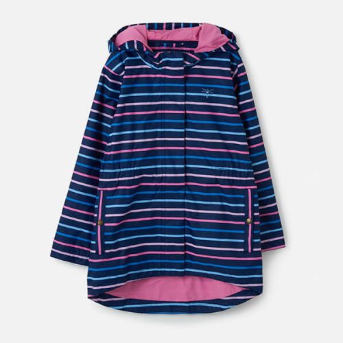 Lighthouse Girls Charlotte Coat Blue Pink Stripe Size 7-8y