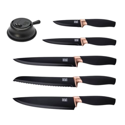 Taylor's Eye Witness Brooklyn Copper 5 Piece Knife Set With Knife Sharpener