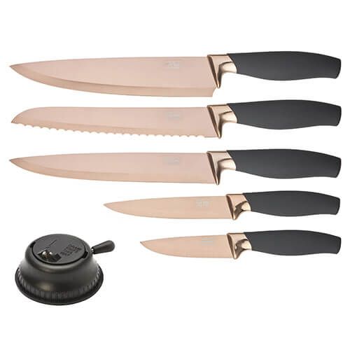 Taylor's Eye Witness Brooklyn Rose Gold 5 Piece Box Set With Knife Sharpener