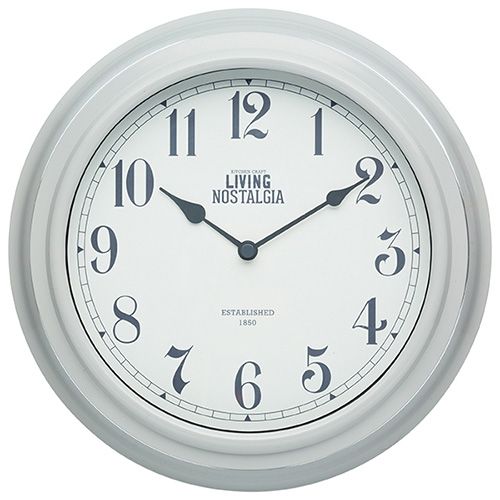 Living Nostalgia French Grey Indoor Wall Clock