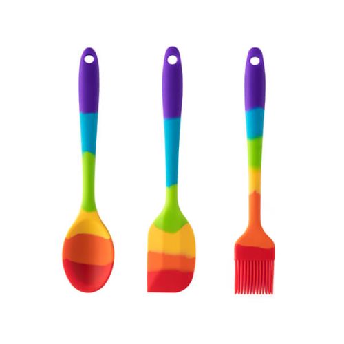 Taylor's Eye Witness Mini Rainbow Silicone Spoon, Spatula & Pastry Brush Set