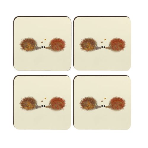 Melamaster Moulded Coaster Pack Of 4 Hedgehog