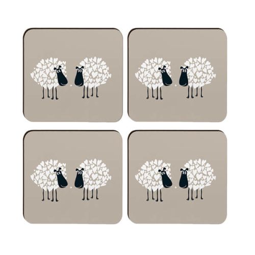 Melamaster Moulded Coaster Pack Of 4 Sheep