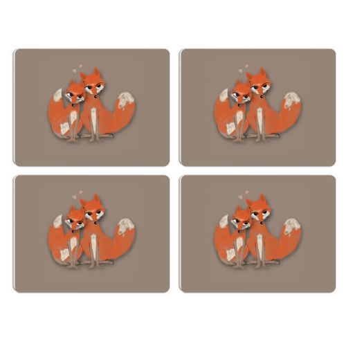 Melamaster Moulded Pack Of 4 Placemat Fox