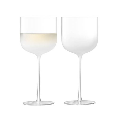 LSA Mist Wine Glass 375ml Part Frost Set Of Two