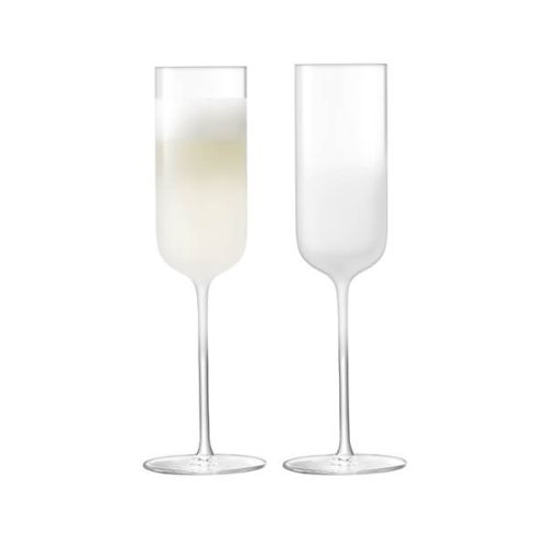 LSA Mist Champagne Flute 225ml Part Frost Set Of Two
