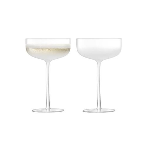 LSA Mist Champagne & Cocktail Saucer 220ml Part Frost Set Of Two