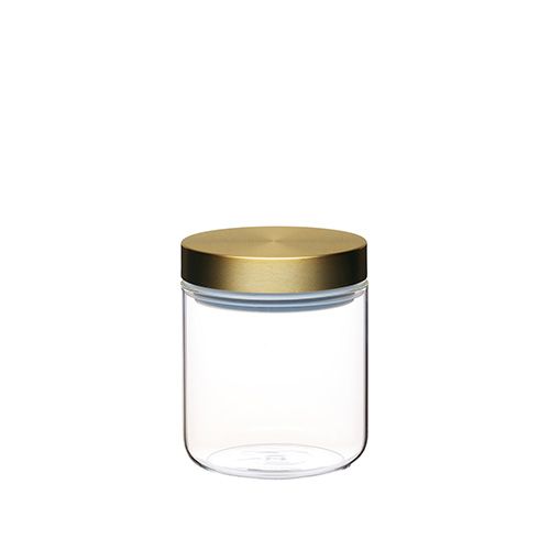 Master Class Small Glass Canister with Burnished Brass Lid