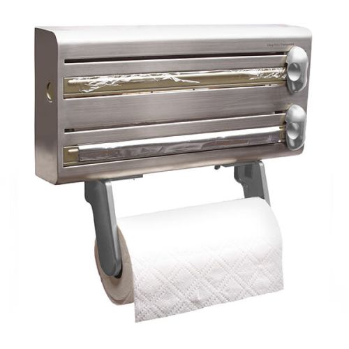 MasterClass Stainless Steel Cling Film, Foil and Kitchen Towel Dispenser