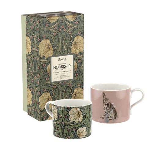 Morris & Co Pimpernel & Forest Hare Mugs Set of 2