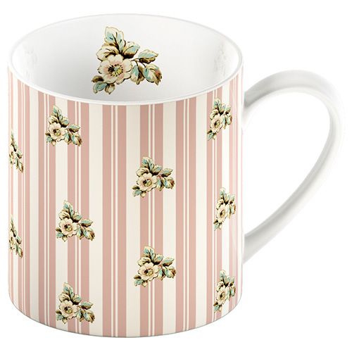 Katie Alice Cottage Flower Mug Pink Stripe