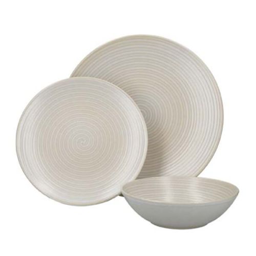 Mikasa White Swirl 12 Piece Stoneware Dinnerware Set