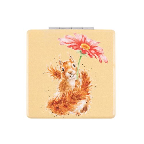 Wrendale Designs 'Flowers Come After Rain' Squirrel Compact Mirror 