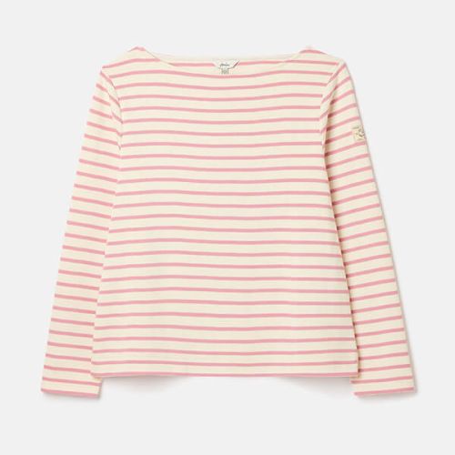 Joules Pink Stripe Harbour Long Sleeve Jersey Top