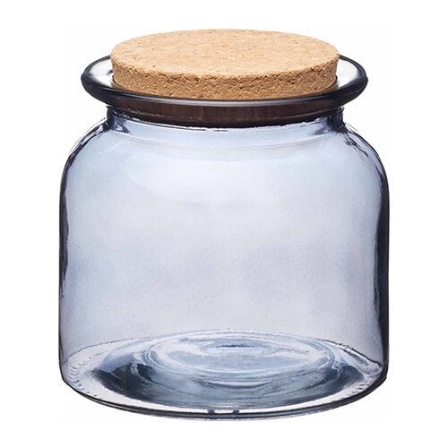 Natural Elements Medium Glass Storage Jar With Cork Lid