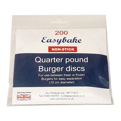 NJ Products Quarter Pound Non-Stick Burger Discs 11cm