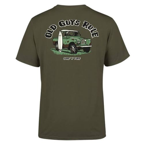 Old Guys Rule Military Green Surf & Turf T-Shirt