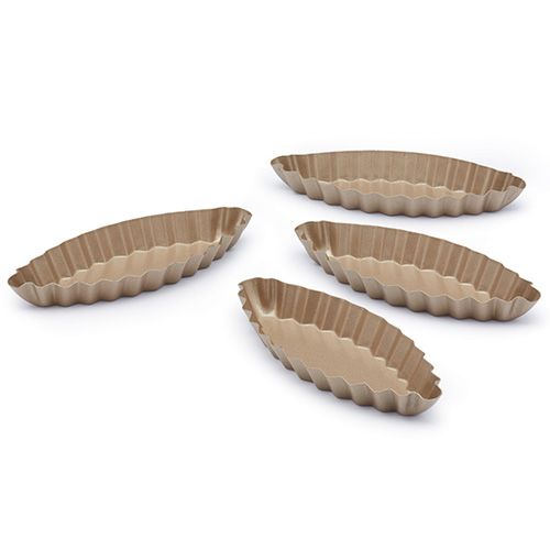 Paul Hollywood Non-Stick Set Of 4 Mini Oval Fluted Tart Pans