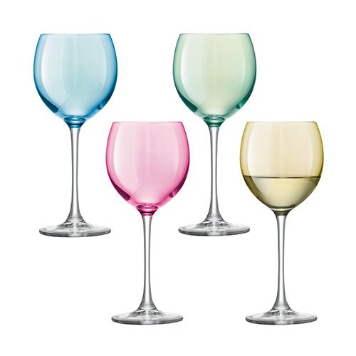 LSA Polka Pastel Wine Glass 400ml Set Of Four