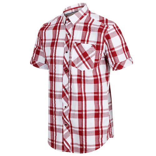 Regatta Men’s Deakin III Short Sleeve Checked Shirt White Delhi Red Check