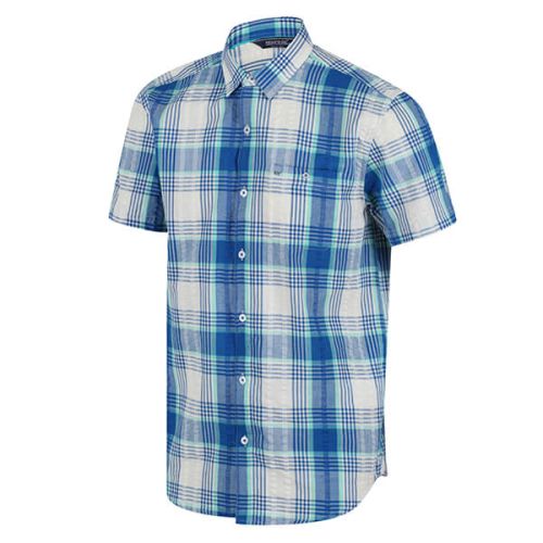 Regatta Men's Deakin IV Short Sleeve Shirt Lapis Blue Check