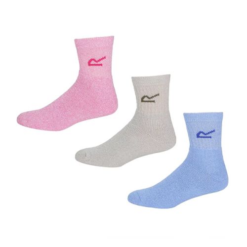 Regatta Womens 3 Pack Socks Bright Blush Marl