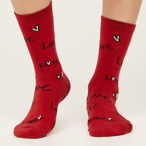 Thought GOTS Organic Cotton Love Socks In A Bag Berry Red Size 4-7