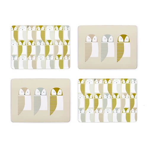 Scion Living Barnie Owl Set Of 4 Placemats