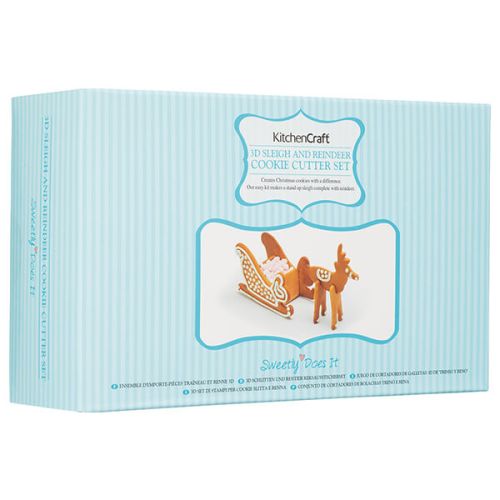 Sweetly Does It 3D Christmas Set Of 4 Sleigh Cookie Cutters