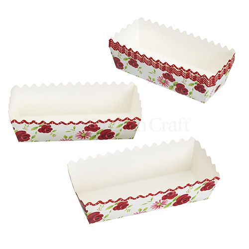Sweetly Does It Patterned Loaf Baking Boxes, 16.5 x 9 x 4cm, Pack of Six