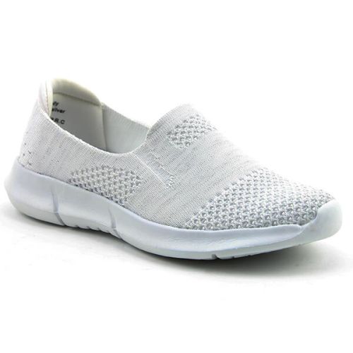 Heavenly Feet Holly White/Silver Ath-Leisure Comfort Shoes