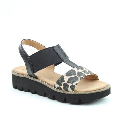 Heavenly Feet Ritz Black Leopard Premium Sandals