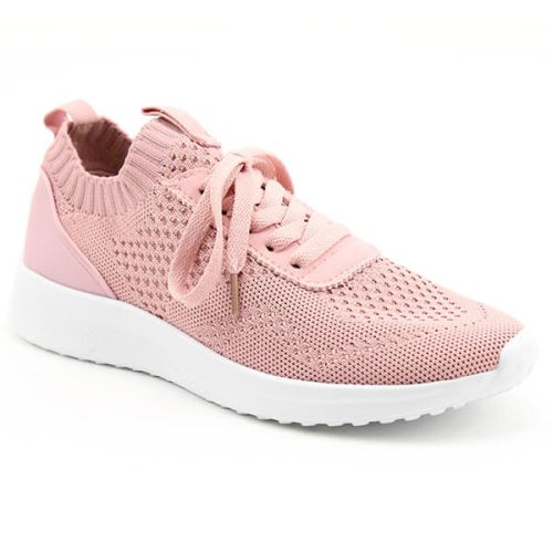Heavenly Feet Poppy Pink Ladies Comfort Lace Trainers