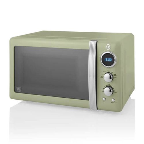 Swan Retro Green 800W Digital Microwave