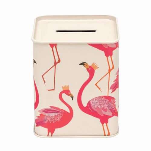 Sara Miller Money Box Flamingo Tin
