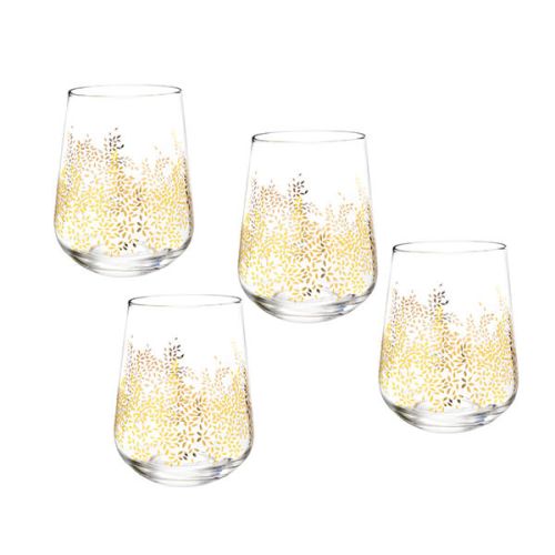 Sara Miller Chelsea Collection Set of 4 Stemless Wine Glasses