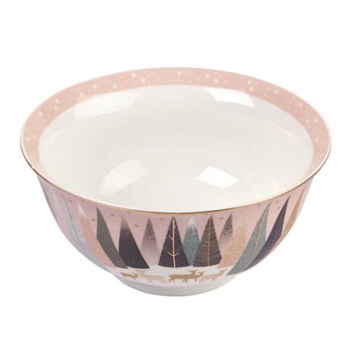 Sara Miller Frosted Pines Collection Deer Candy Bowl