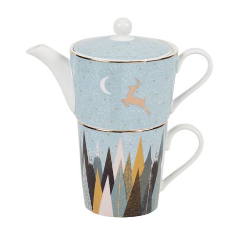 Sara Miller Frosted Pines Collection Tea for One
