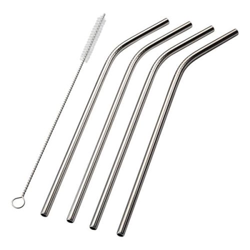 Smidge 4 Piece Curved Straw Set with cleaning brush