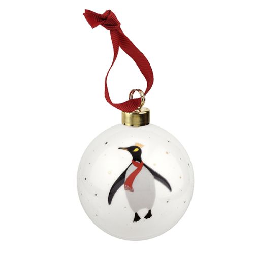 Sara Miller Ceramic Penguin with Scarf Christmas Decoration