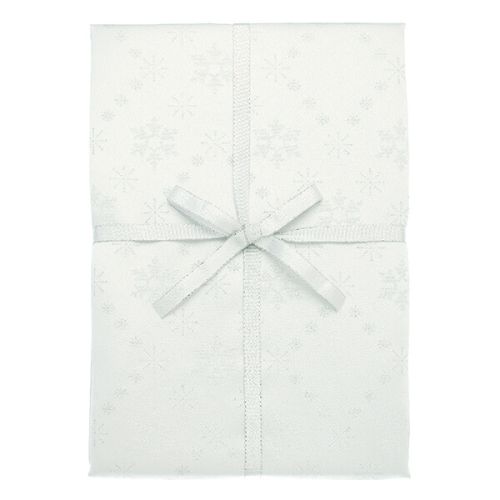 Walton & Co Snowflake Sparkle Silver Tablecloth 140x280cm